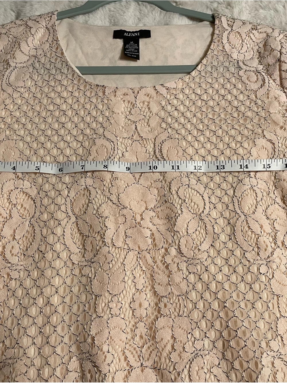 Alfani Blush Lace Bell-Sleeve Women's Top - Picture 12 of 16